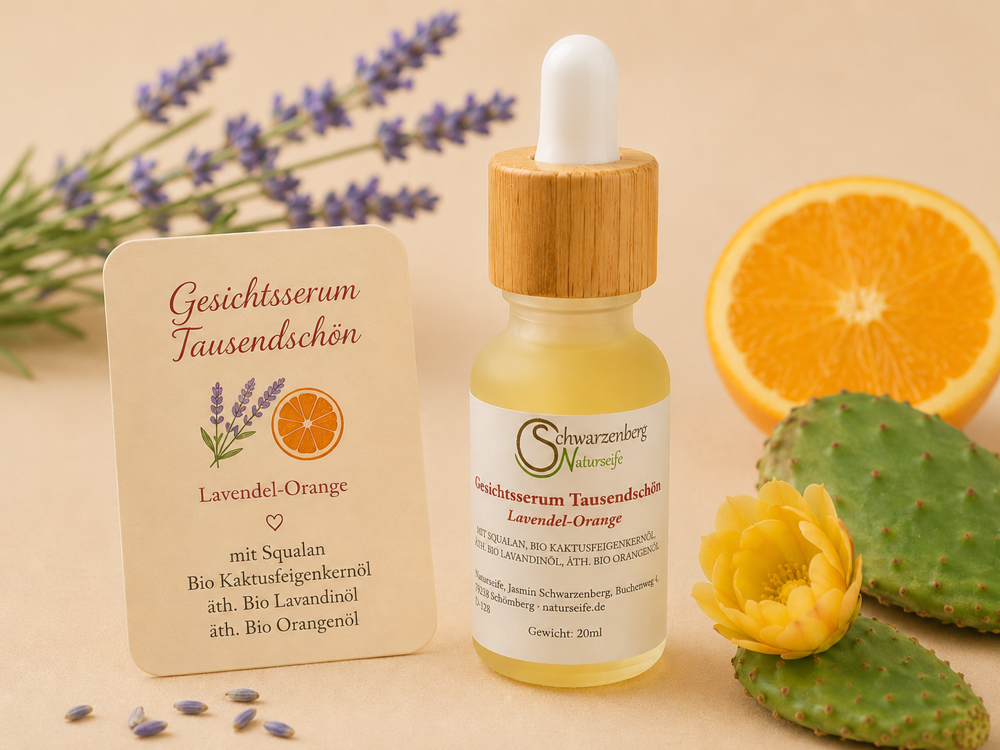 Gesichtsserum Tausendschön Lavendel-Orange